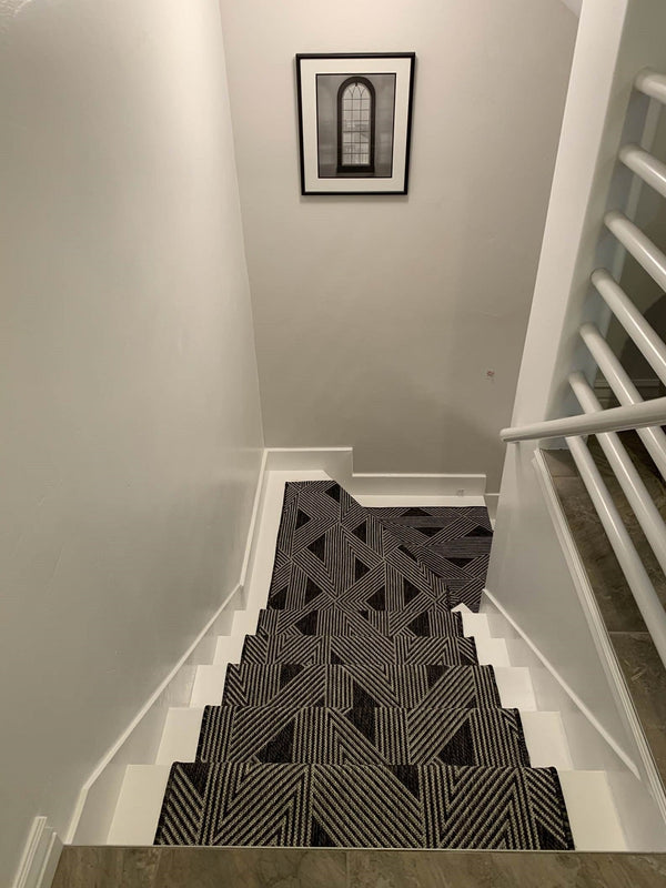 Black Stair Runner For White Walls | Rug Done Right