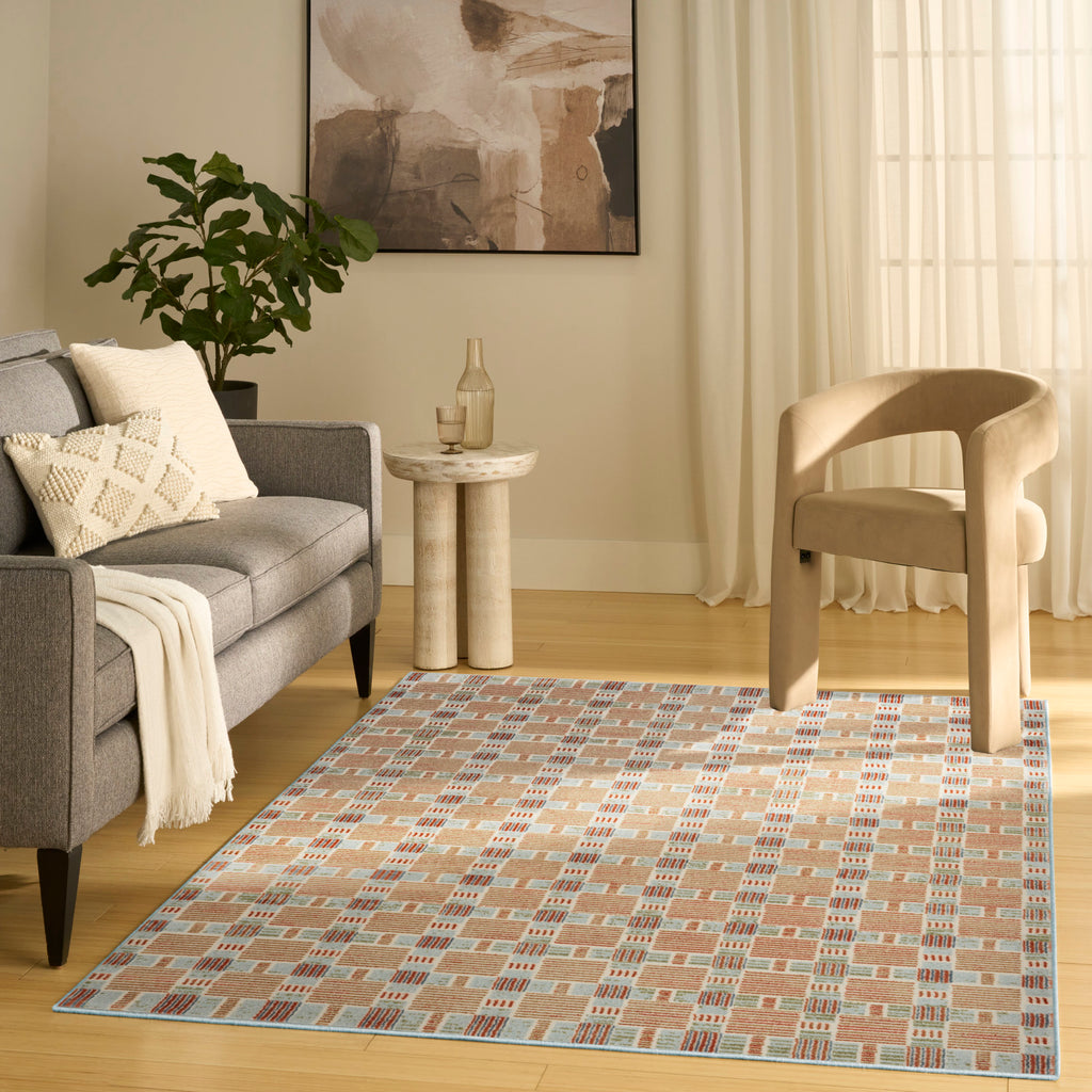 nourison nordic nrc14 rust multicolor rug