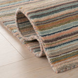 dash albert brindle stripe da2499 clay loom knotted wool rug