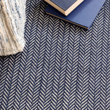 dash albert herringbone rda356 indigo rug