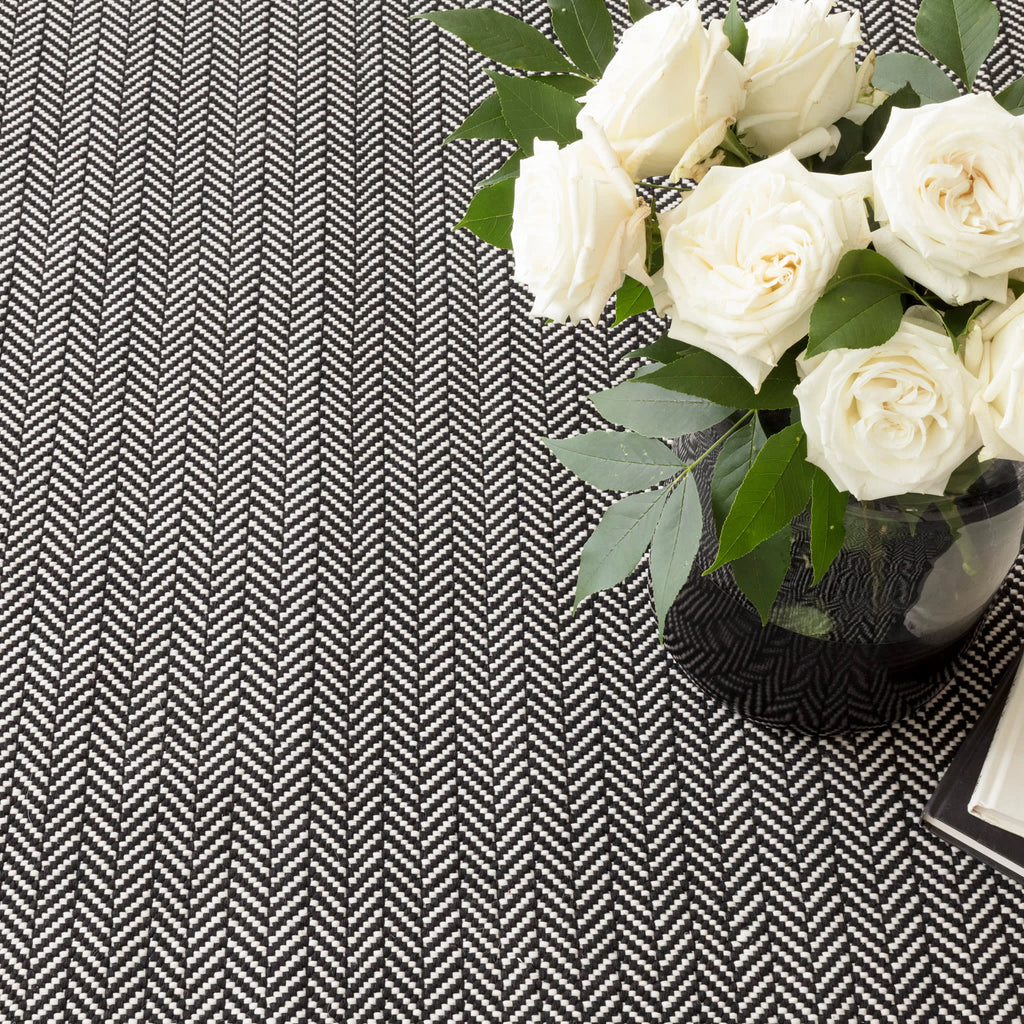 dash albert herringbone da971 black rug