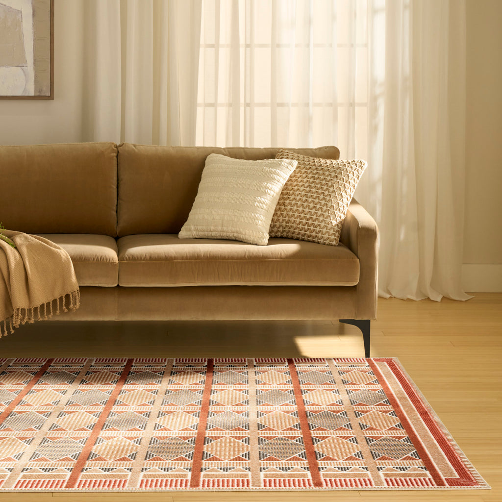 nourison nordic nrc06 rust multicolor rug
