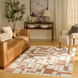 nourison nordic nrc17 ivory rust rug