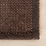 dash albert messi da2370 chocolate brown braided jute rug