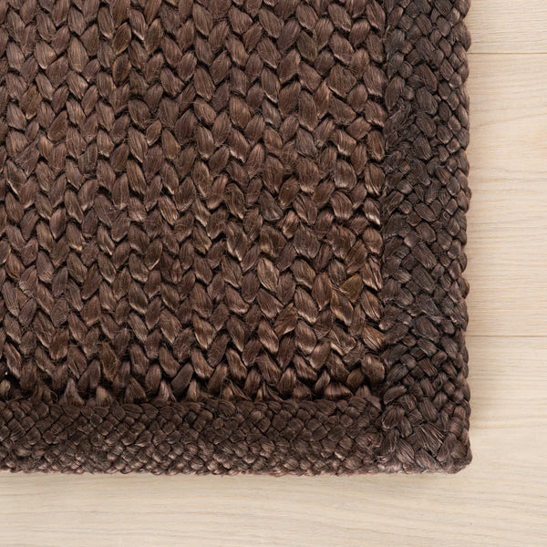dash albert messi da2370 chocolate brown braided jute rug