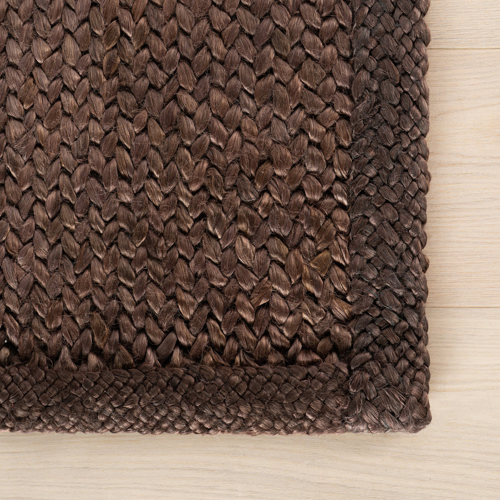 dash albert messi da2370 chocolate brown braided jute rug