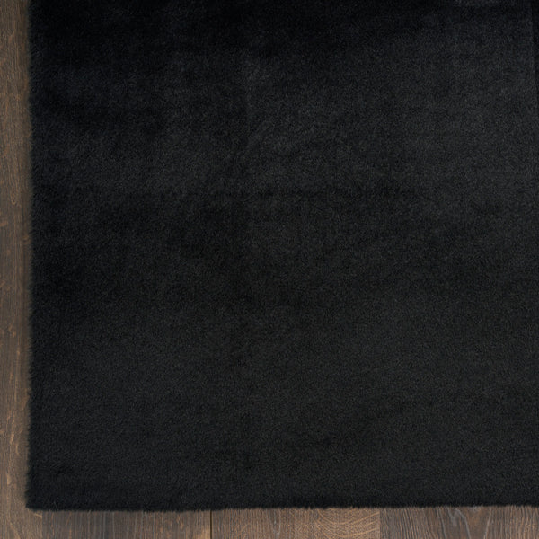 nourison soft plush rabbit fur sff01 black rug