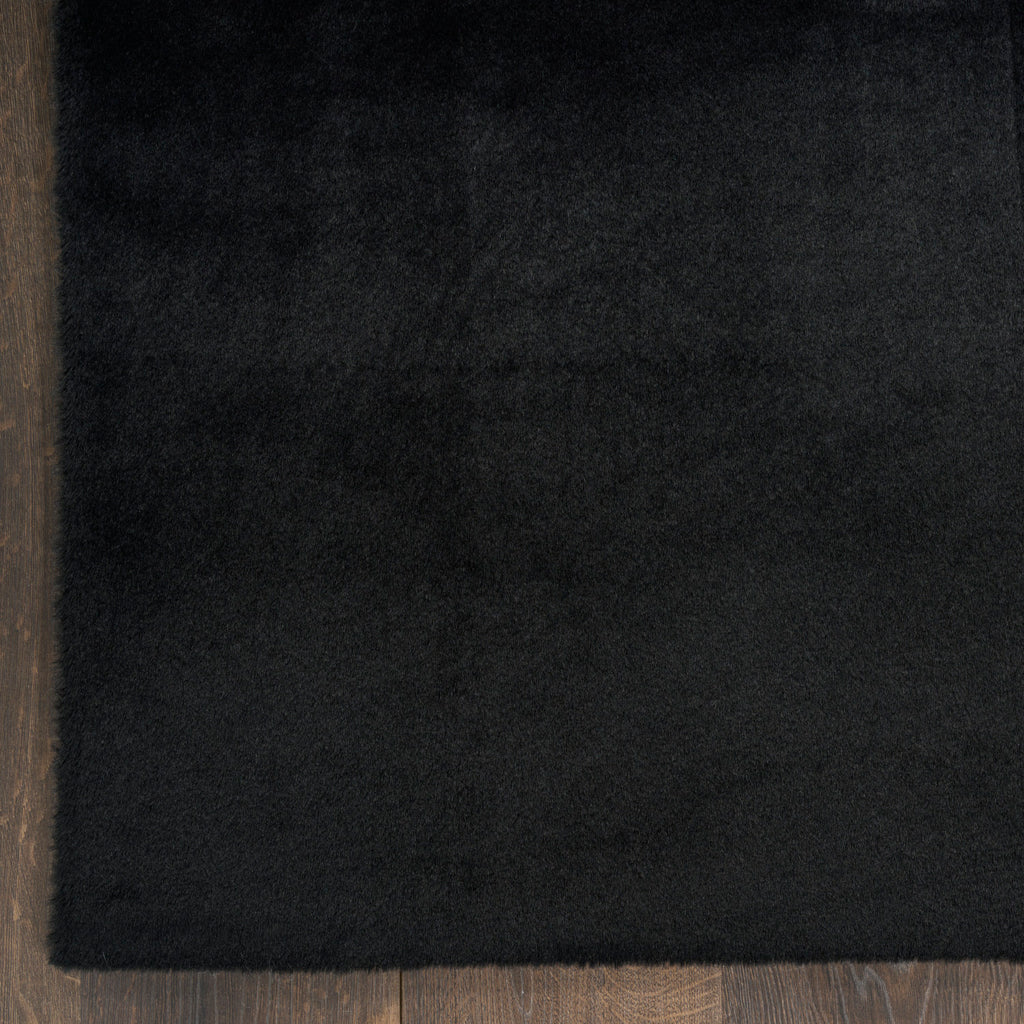 nourison soft plush rabbit fur sff01 black rug