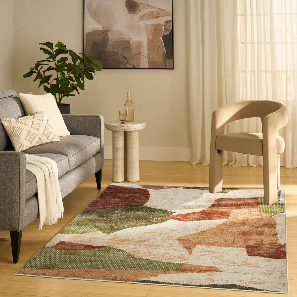 nourison nordic nrc18 beige multi rug