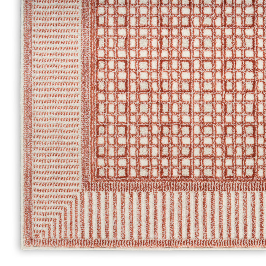 nourison nordic nrc03 brick ivory rug