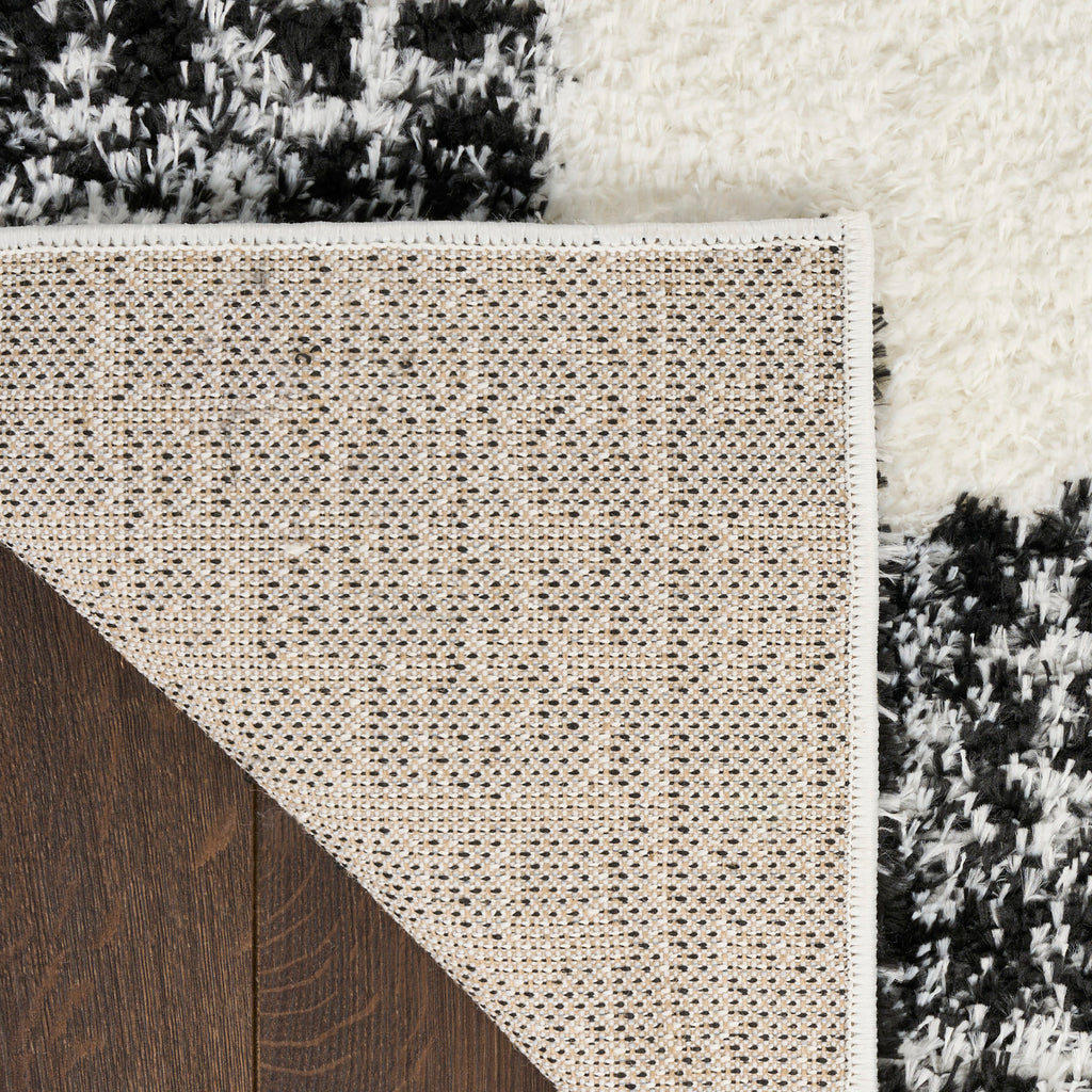 nourison pacific shag pcs02 ivory black rug