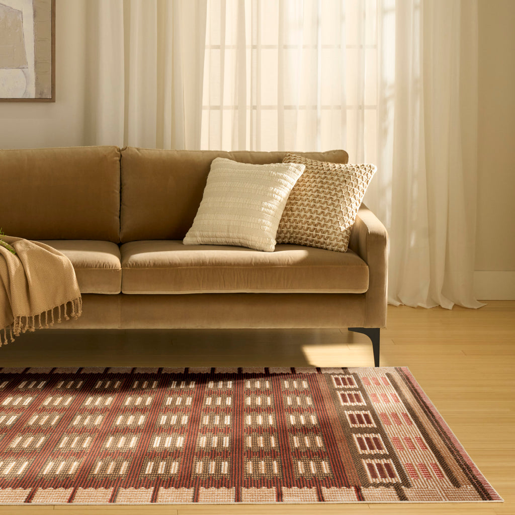 nourison nordic nrc16 rust rug