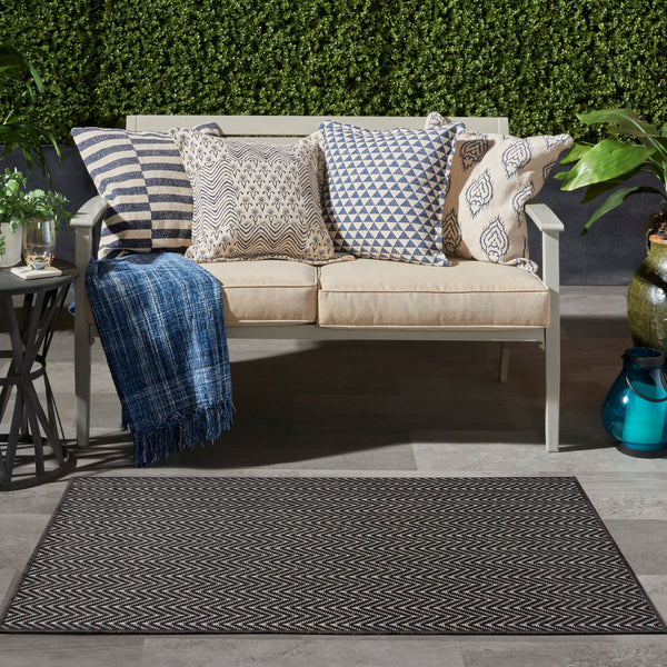 nourison horizon indoor outdoor hoz02 black rug