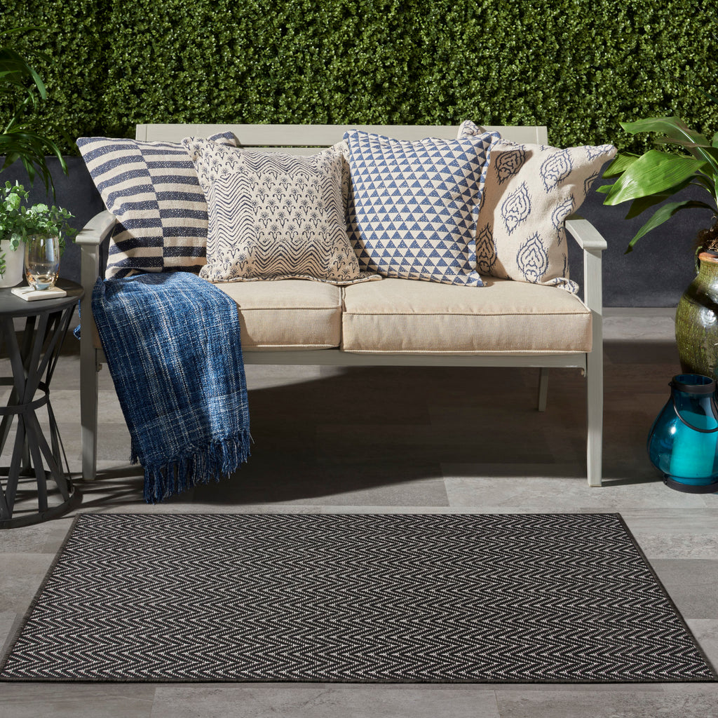 nourison horizon indoor outdoor hoz02 black rug