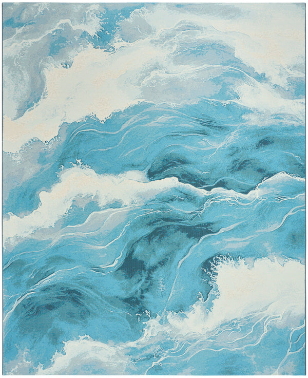 nourison color splash csp05 ivory blue rug