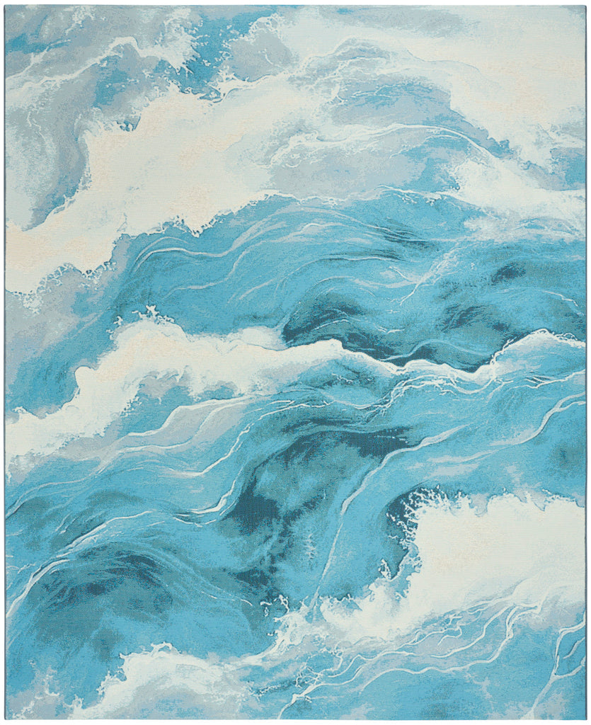 nourison color splash csp05 ivory blue rug