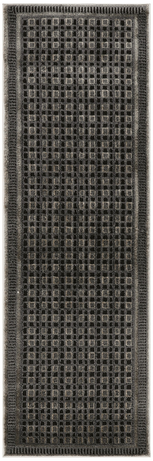 nourison nordic nrc03 black taupe rug