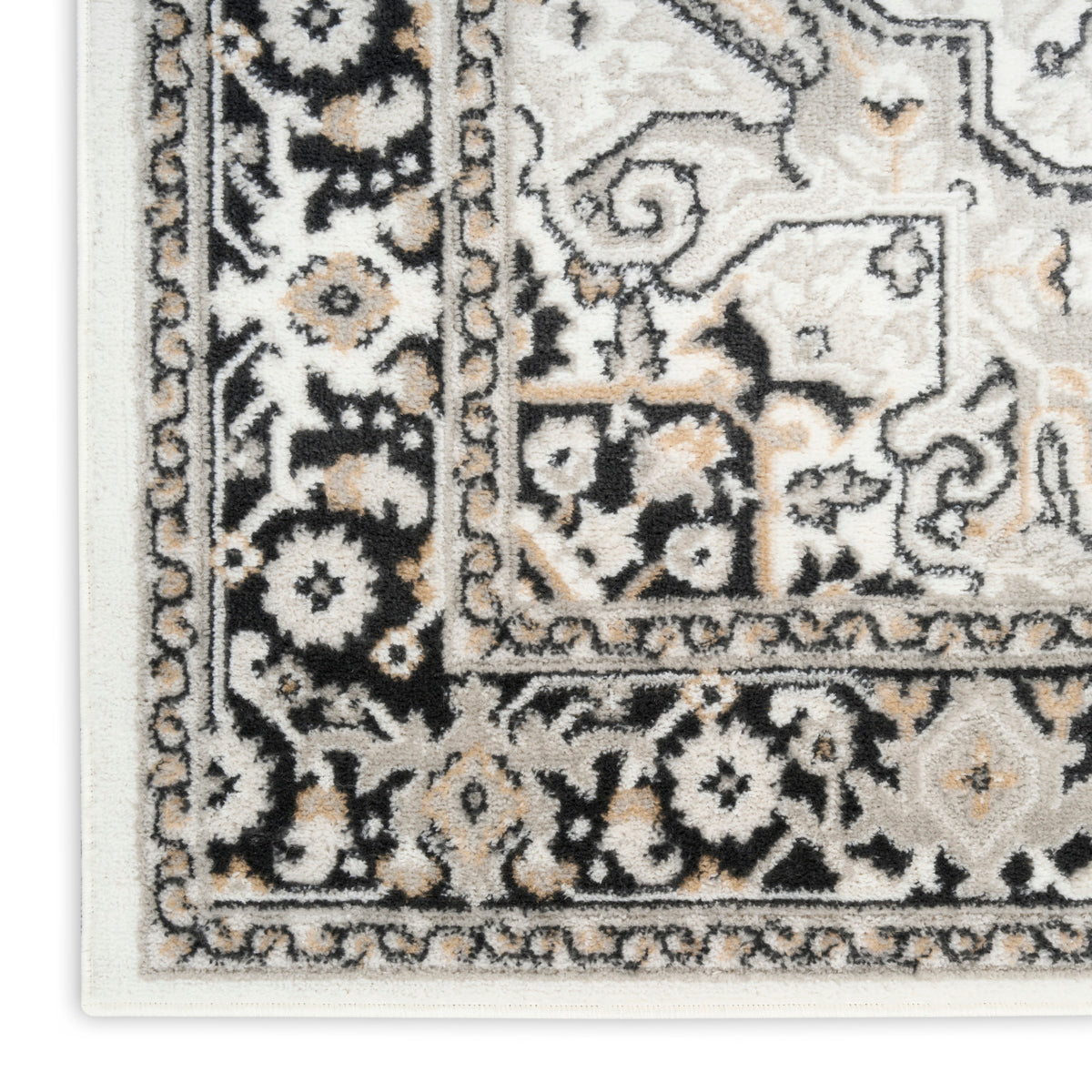 nourison dekor dek08 ivory charcoal rug