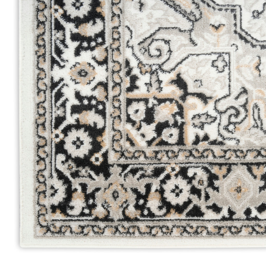 nourison dekor dek08 ivory charcoal rug