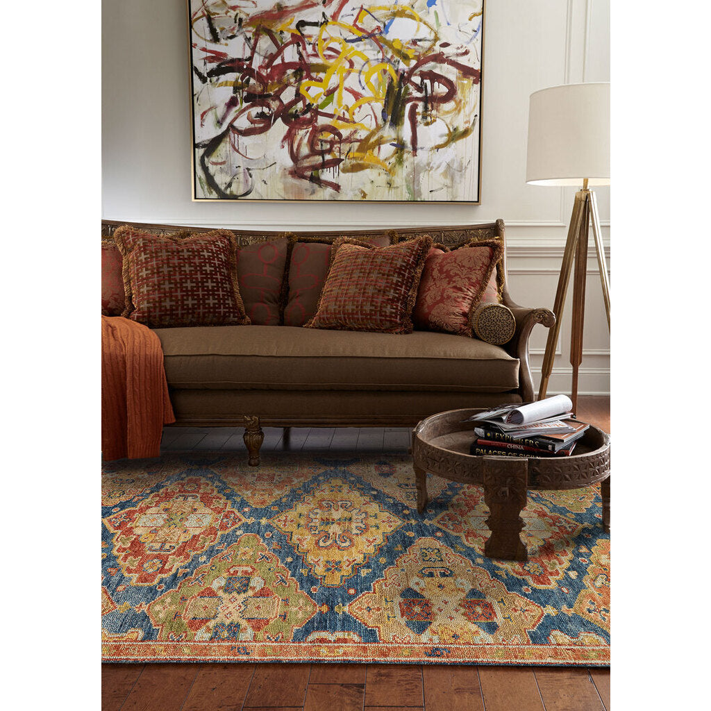 capel charleigh kazak 1206 azure multi rug