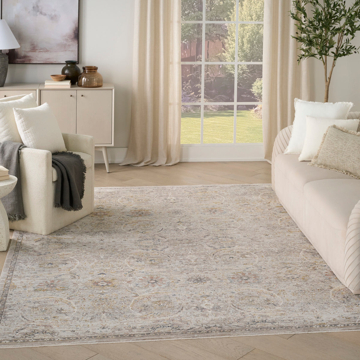 nourison antique fusion anf03 light grey rug