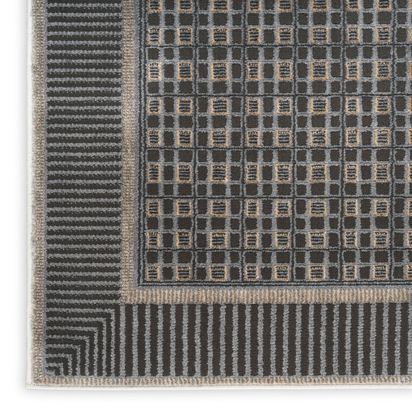 nourison nordic nrc03 black taupe rug