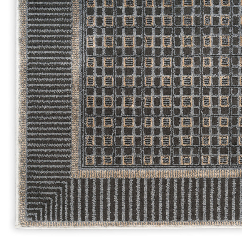 nourison nordic nrc03 black taupe rug