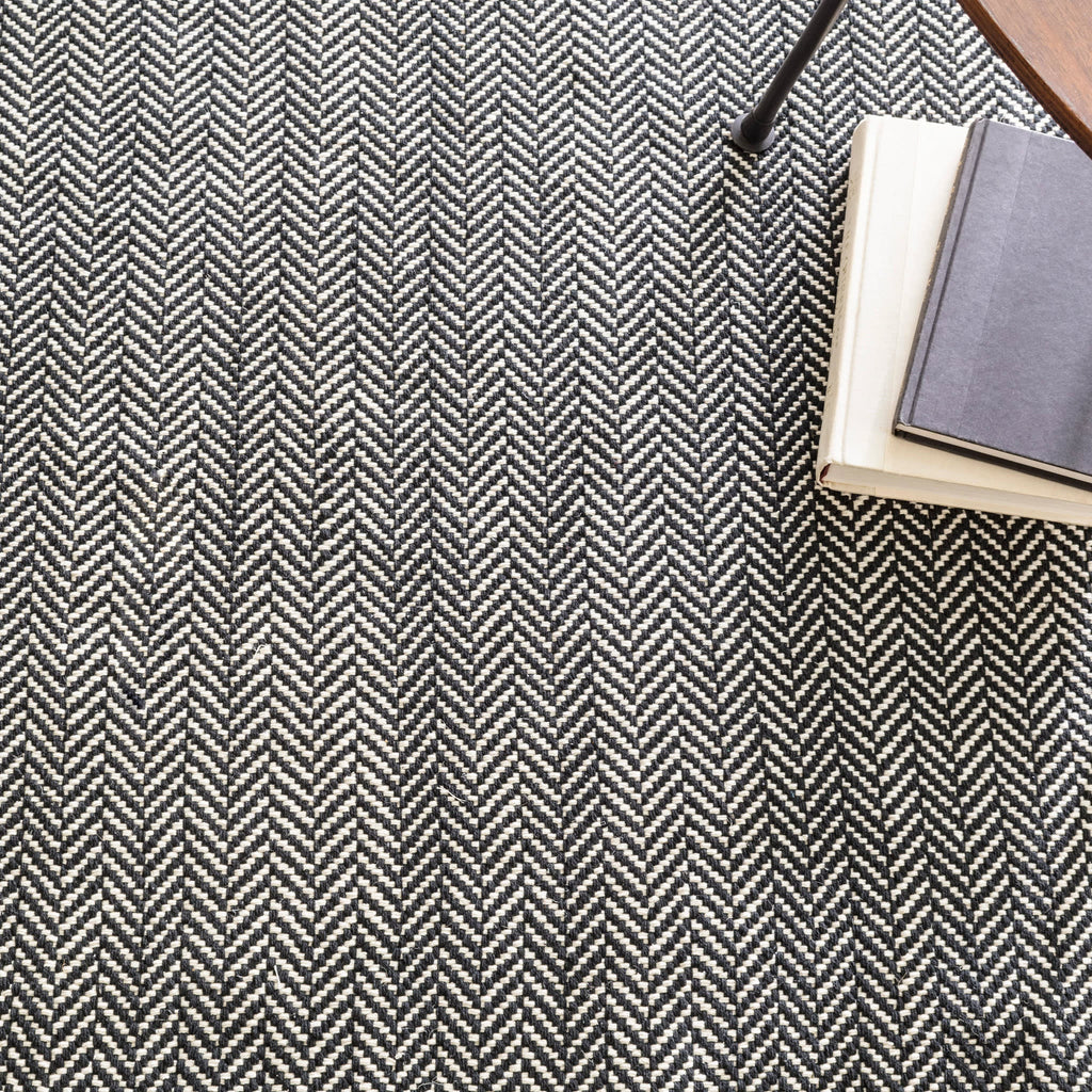 dash albert herringbone da970 black rug