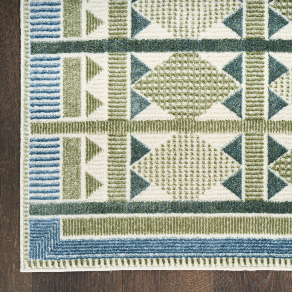 nourison nordic nrc06 green blue rug