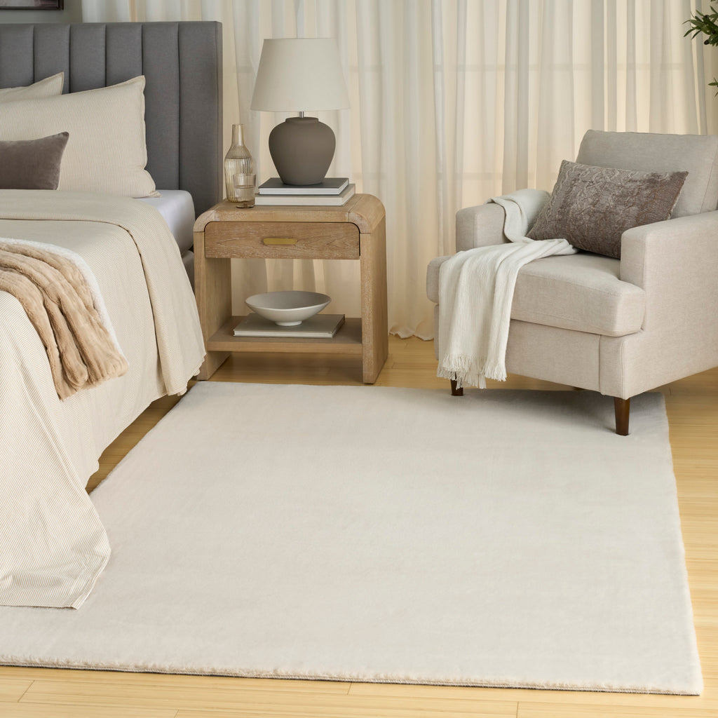 nourison soft plush rabbit fur sff01 beige rug