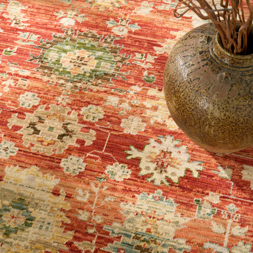 nourison antique bloom anb01 brick rug
