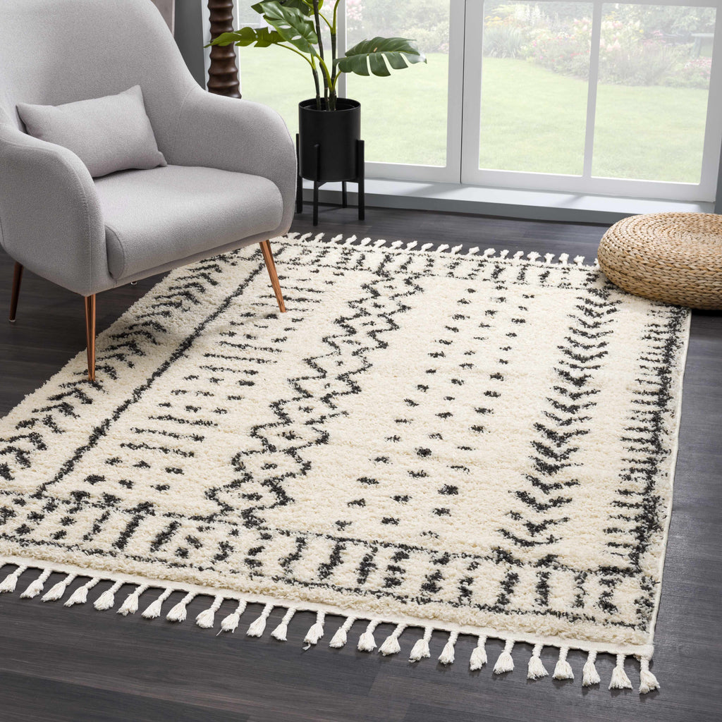 Hauteloom Hauppauge HAUP Charcoal Machine Made Polypropylene Rug