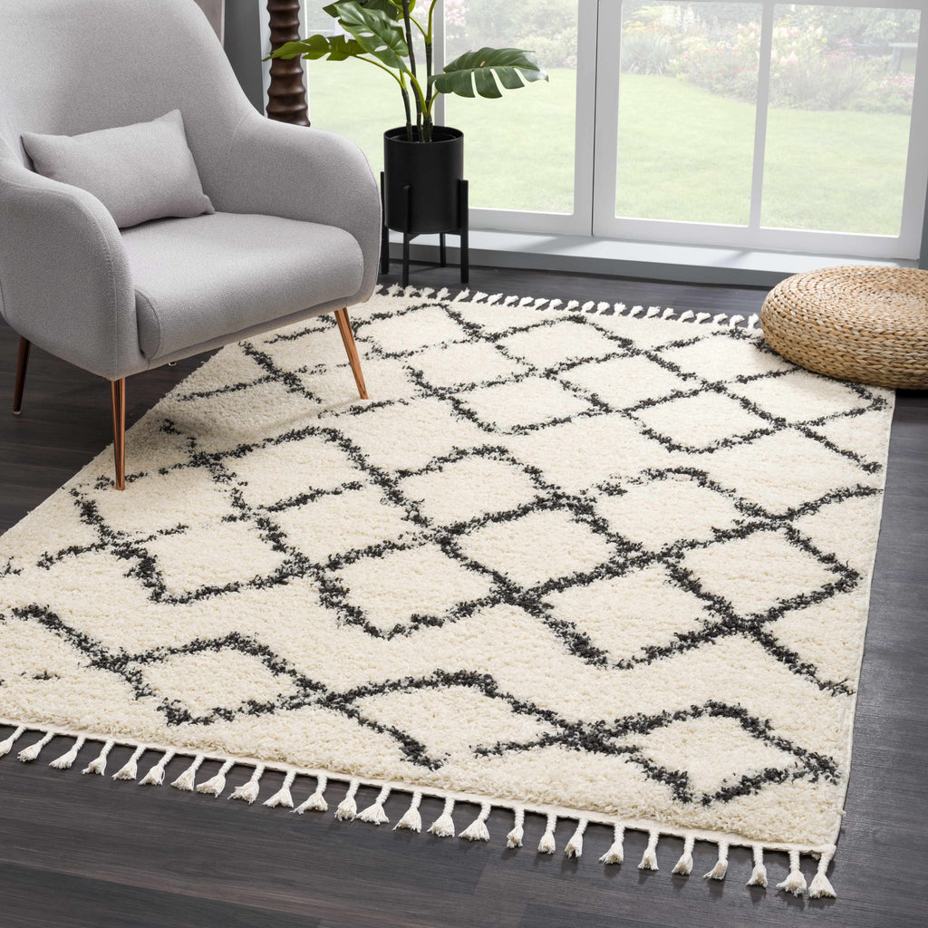 Hauteloom Wallagrass WAL Charcoal Machine Made Polypropylene Rug