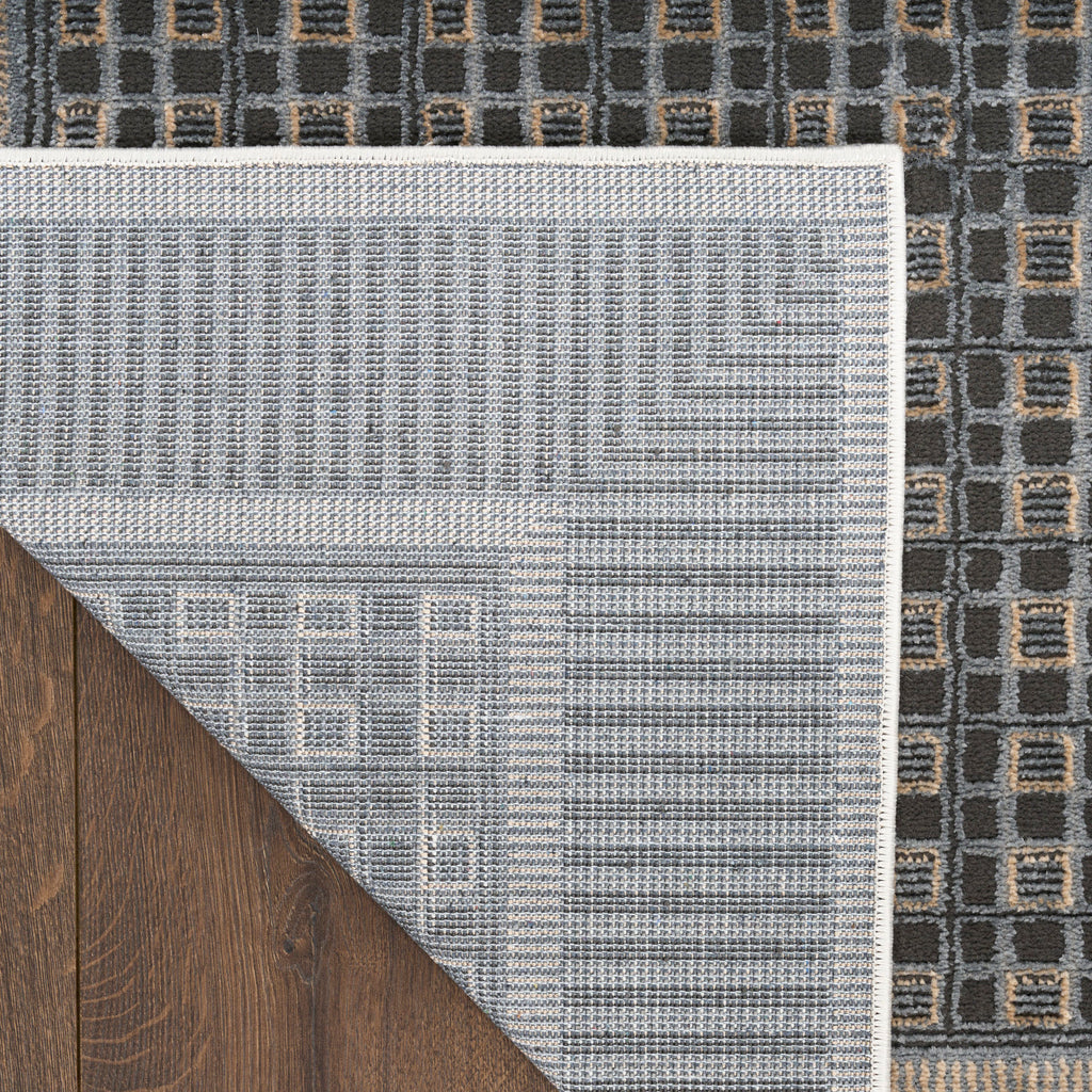 nourison nordic nrc03 black taupe rug