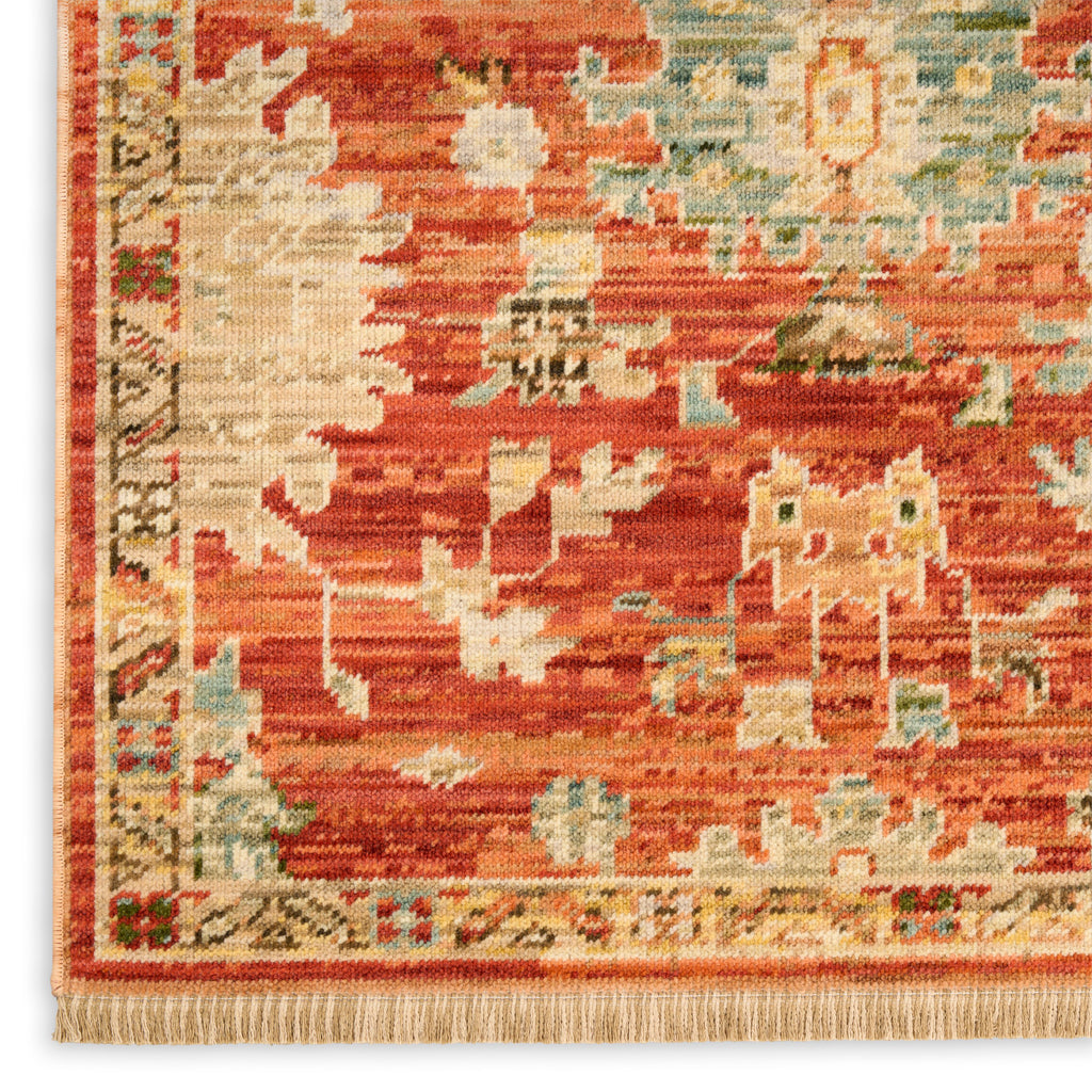 nourison antique bloom anb01 brick rug