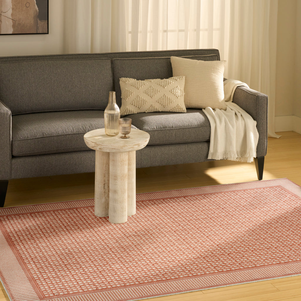 nourison nordic nrc03 brick ivory rug