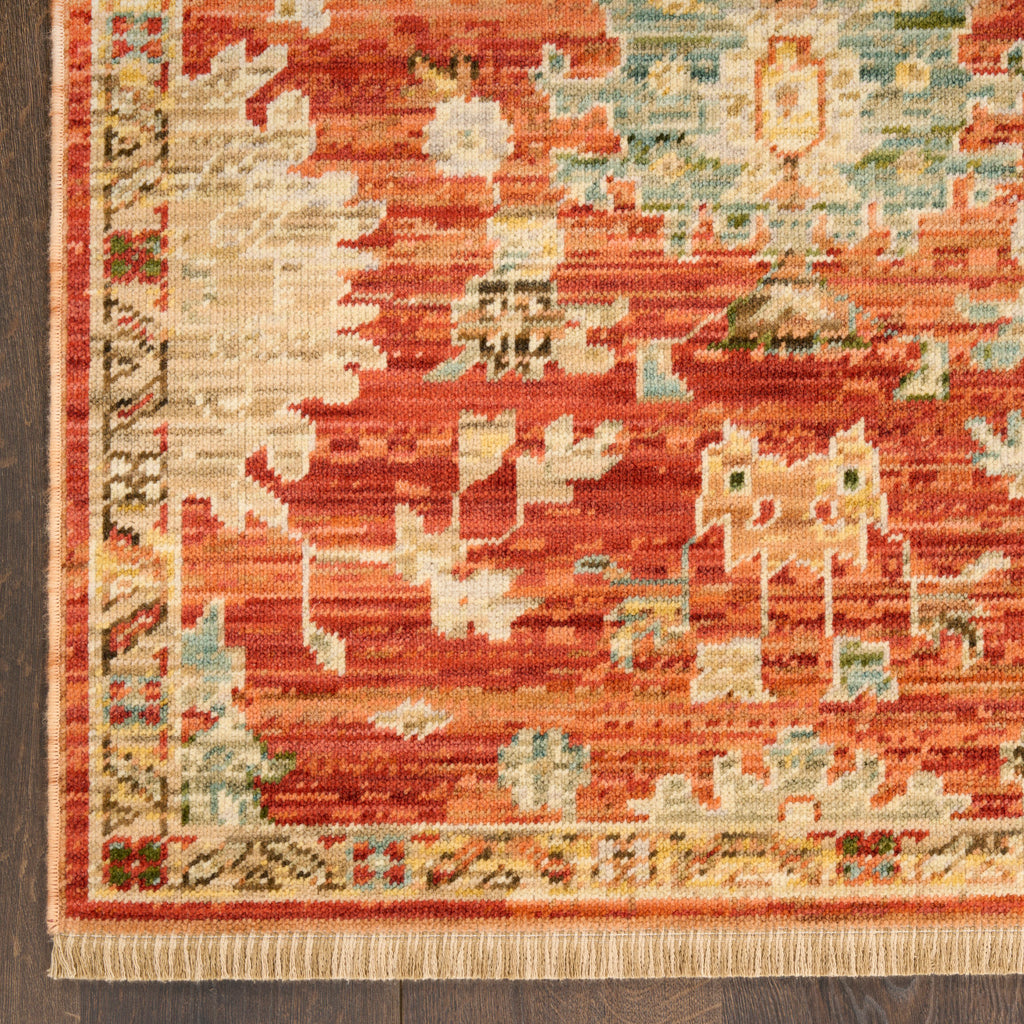 nourison antique bloom anb01 brick rug
