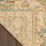 nourison antique bloom anb03 teal rug