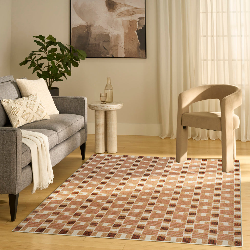 nourison nordic nrc14 rust rug