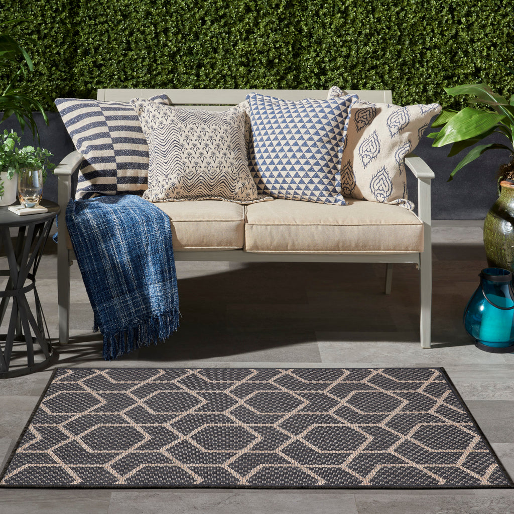 nourison horizon indoor outdoor hoz01 charcoal rug