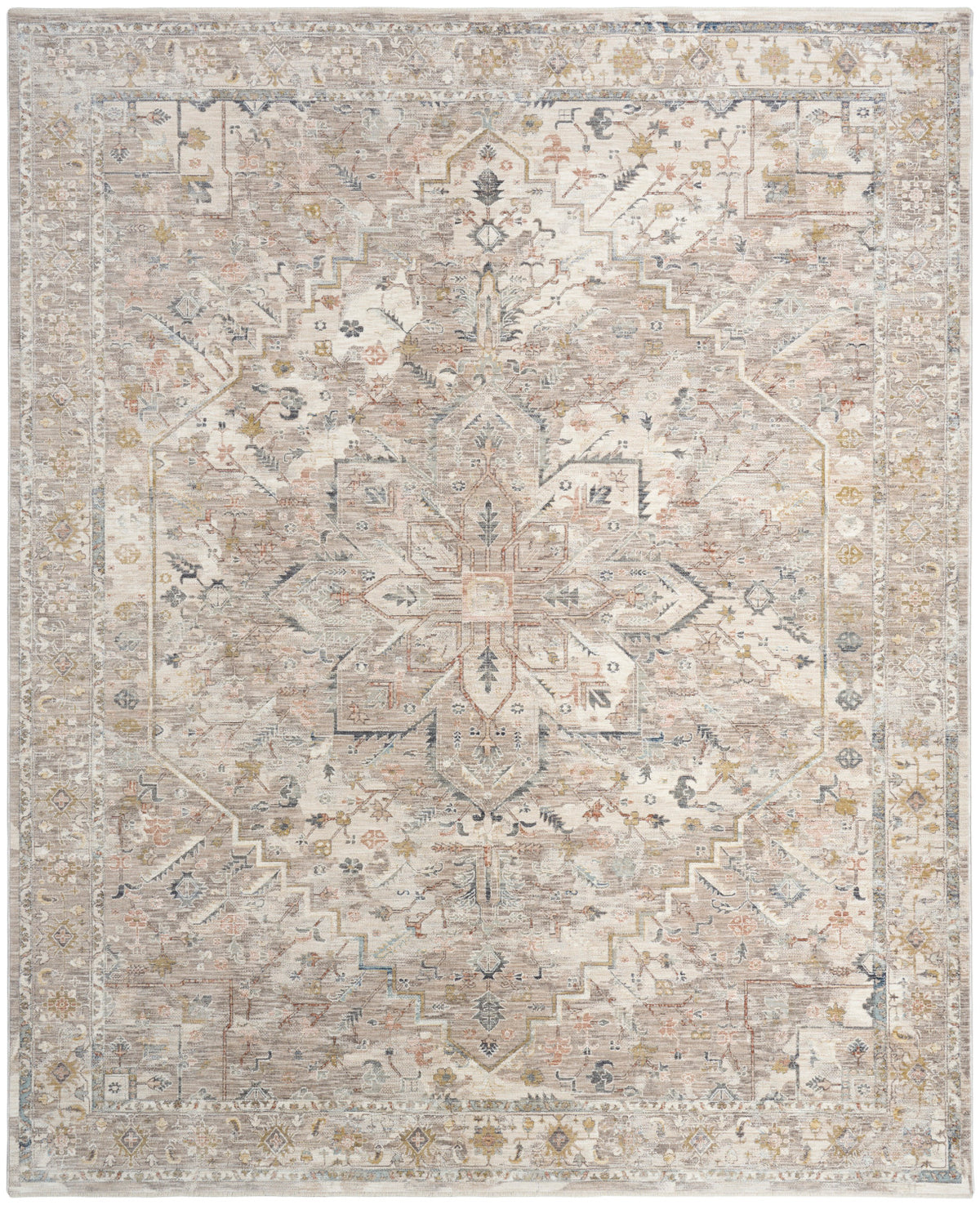 nourison antique fusion anf02 ivory multicolor rug