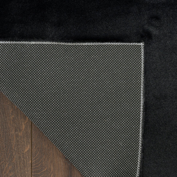 nourison soft plush rabbit fur sff01 black rug