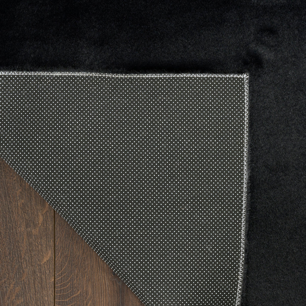 nourison soft plush rabbit fur sff01 black rug