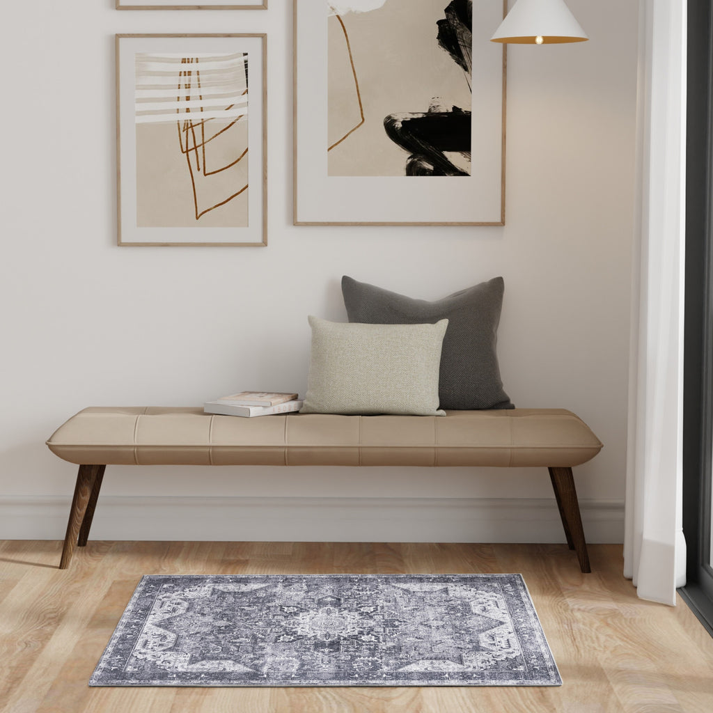nourison nourison washables nwb15 charcoal grey rug