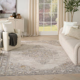 nourison antique fusion anf01 ivory charcoal rug