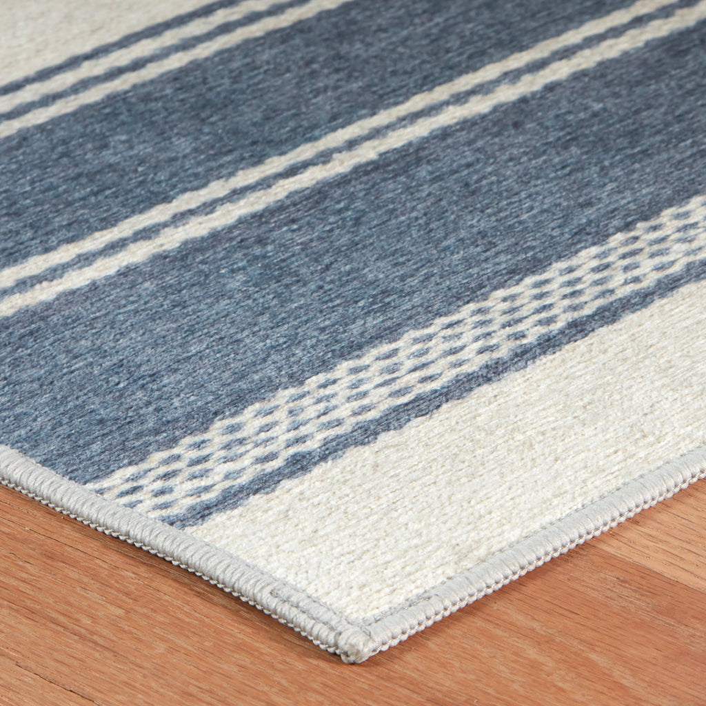 dash albert bowman stripe da2337 blue machine washable polyester rug