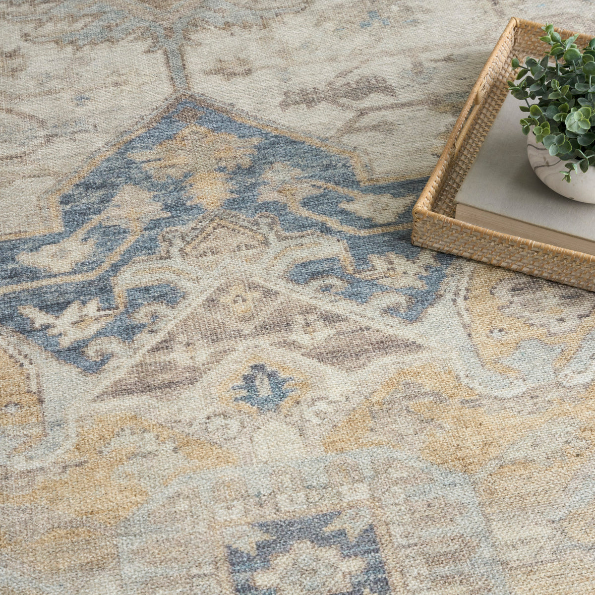 nourison vintage washables vws13 blue green rug