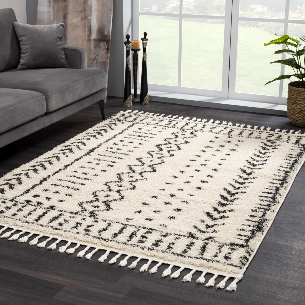 Hauteloom Hauppauge HAUP Charcoal Machine Made Polypropylene Rug