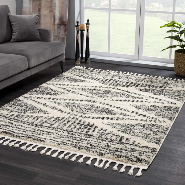 Hauteloom Fishhook FISHH Light Brown Machine Made Polypropylene Rug