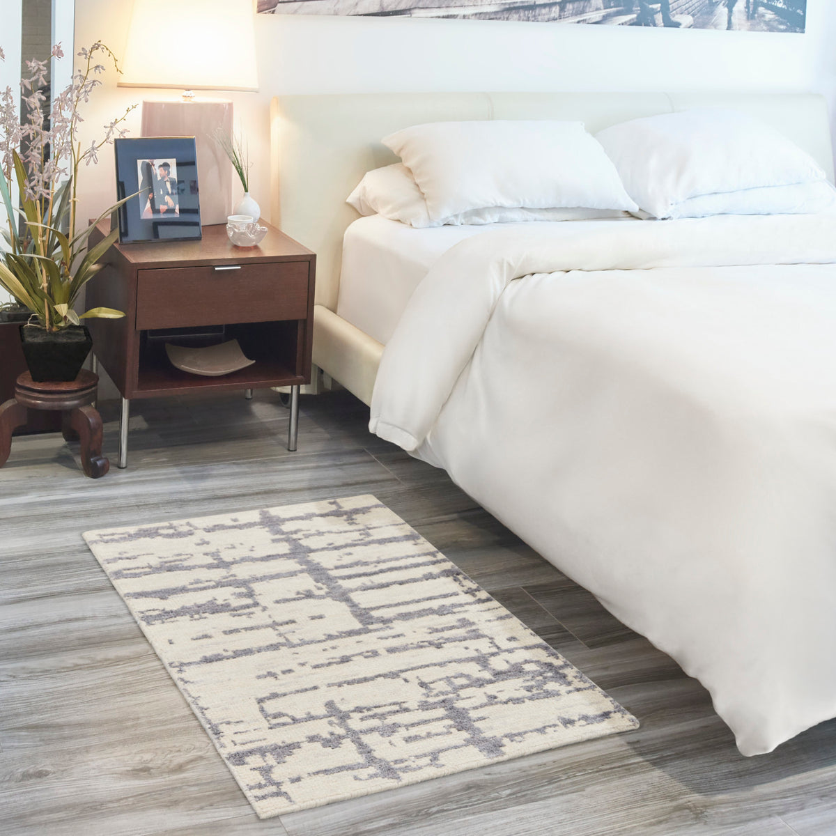 nourison luna lun02 ivory grey rug